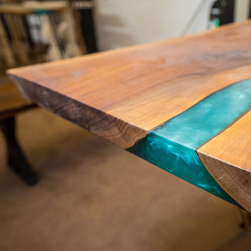 TotalBoat Epoxy River Table Project Kit finished dining room river table