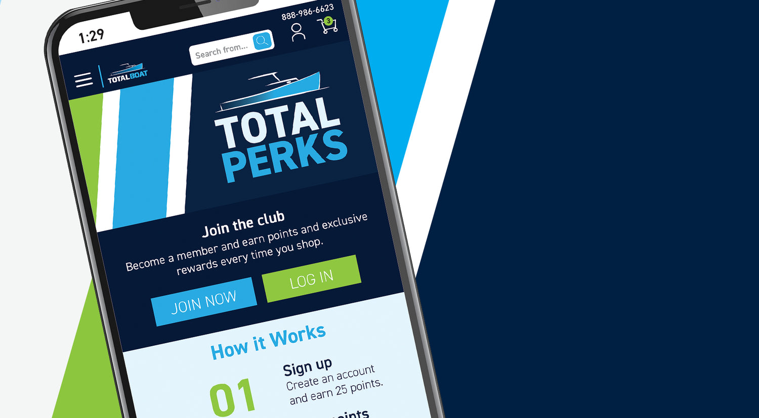 TotalBoat TotalPerks Rewards Club Shown on Phone with Benefits