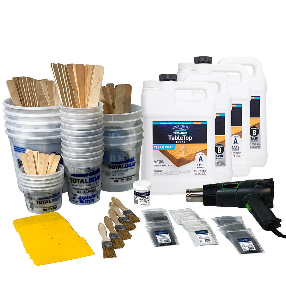 TotalBoat Epoxy White Marble Effect Countertop Kit 4 Gallon