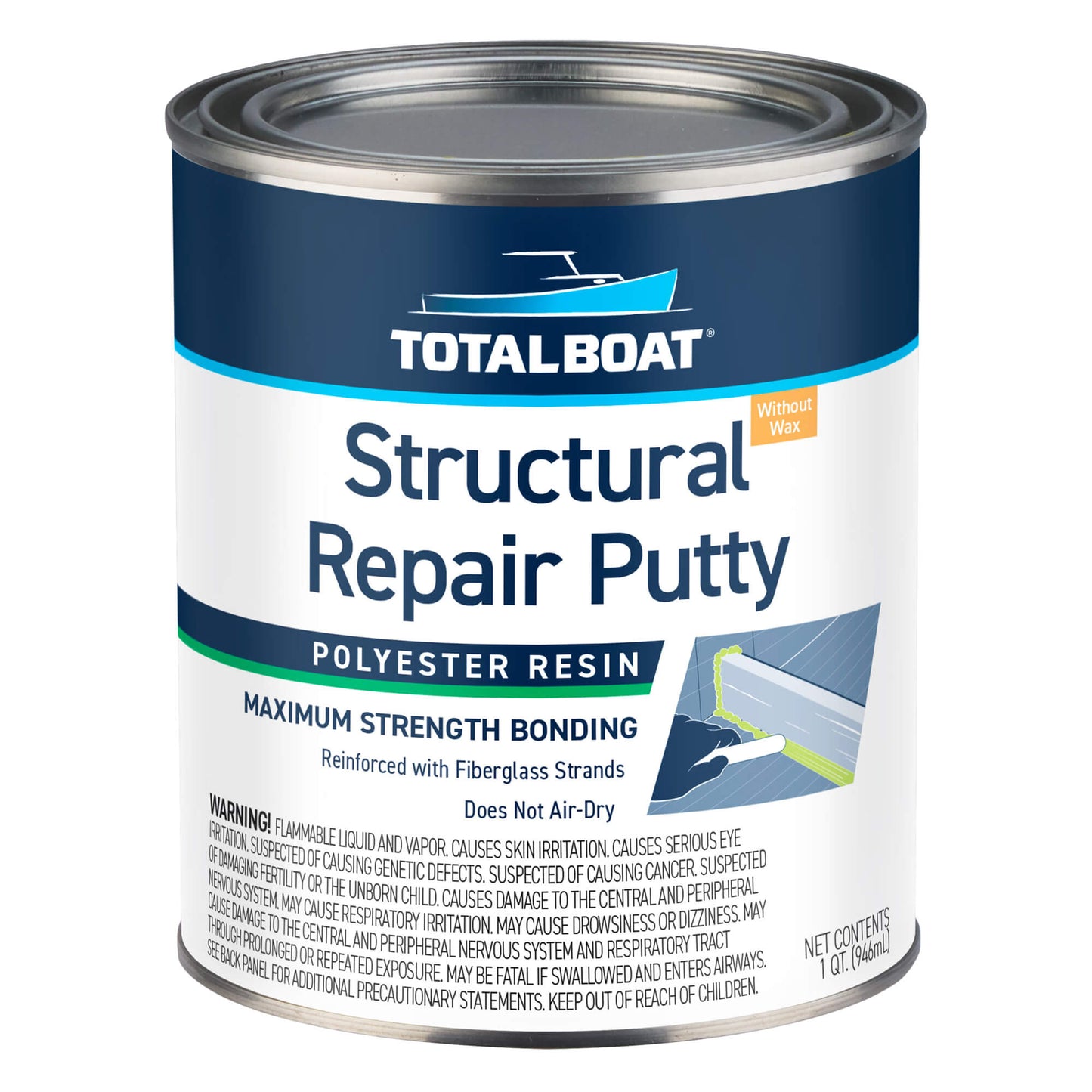 TotalBoat Polyester Structural Repair Putty 1 Quart
