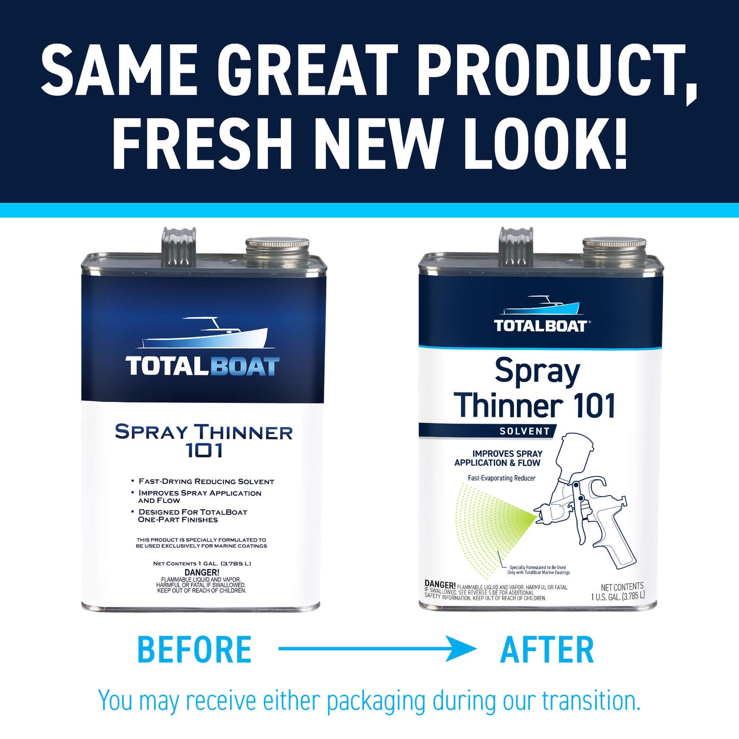 TotalBoat Spray Thinner 101 Same Great Product, Fresh New Look!